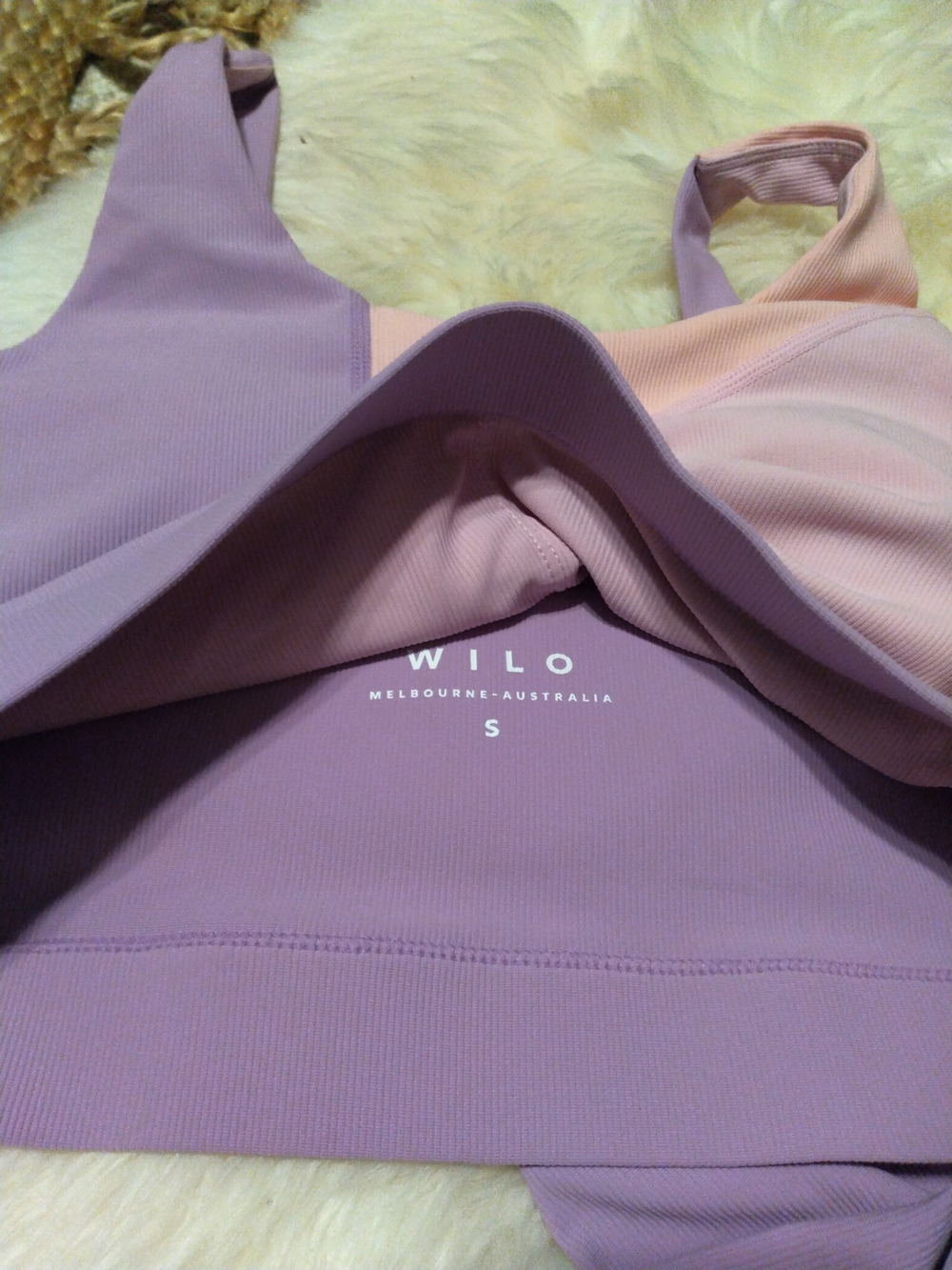 WILO Lavender & Pink Active Leggings and Matching Sports Bra Size Small - Picture 11 of 12